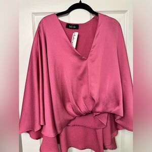 Pink v neck blouse
